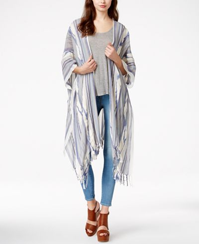 Steve Madden Ikat Yarn Dye Boho Kimono Cover Up