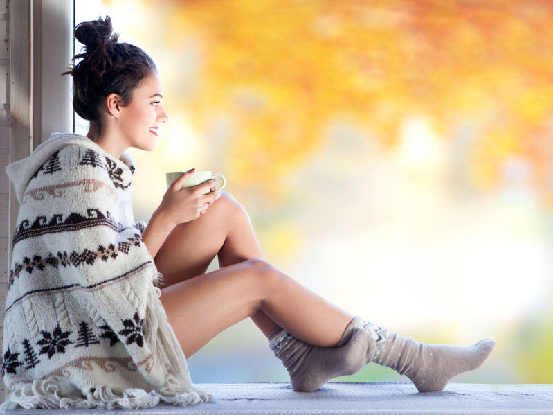 woman sweater coffee