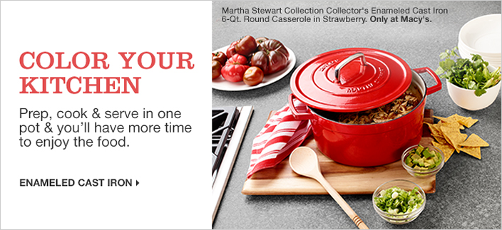 Martha Stewart Collection CLOSEOUT! Collector's Enameled Cast Iron 6 Qt.  Round Dutch Oven, Created for Macy's - Macy's