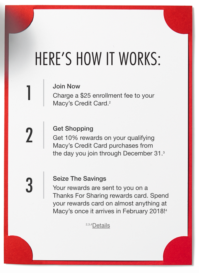 Macy's Thanks for Sharing Rewards Program Magic Style Shop