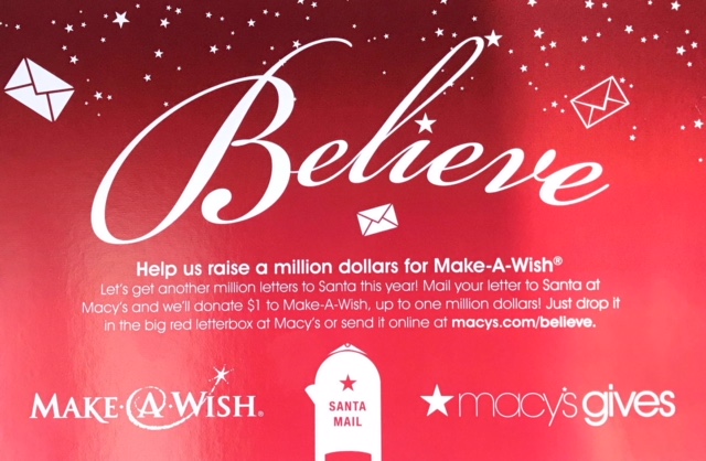 Macy's 'believe postcard flyer