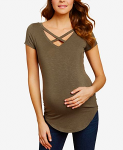 Maternity Cross-Back V-Neck Top Macy's