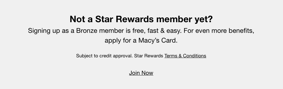 Macys Star Rewards sign up